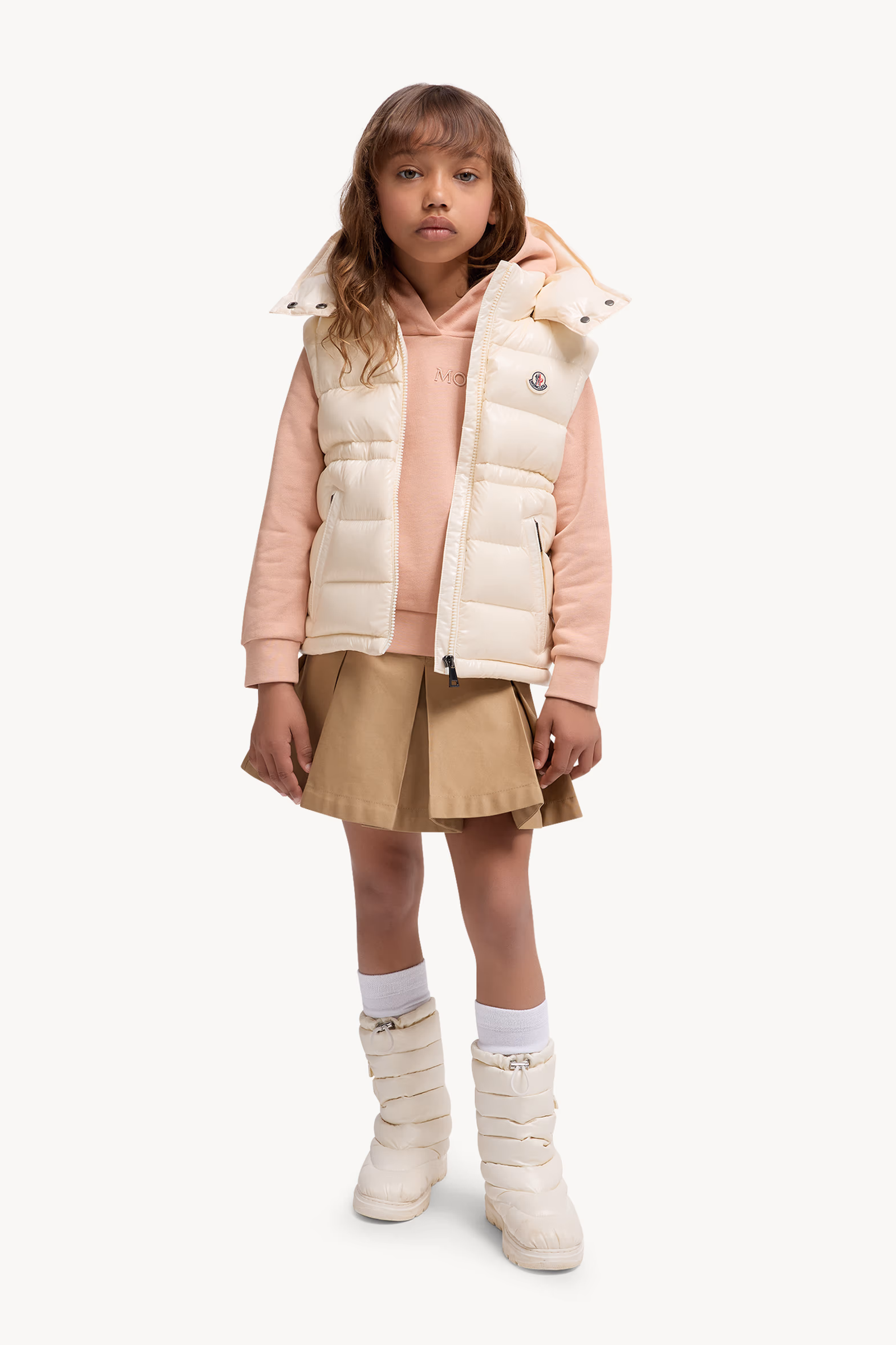 Ania Hooded Down Vest Girl White Moncler 2